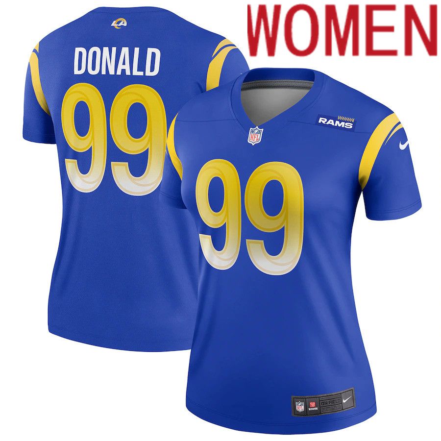 Women Los Angeles Rams #99 Aaron Donald Nike Royal Legend NFL Jersey->women nfl jersey->Women Jersey